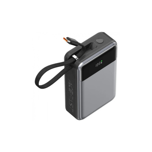 Батарея универсальная Acefast 20000mAh 65W PD, QC/3.0 USB-A+USB-C In/Out,build-in cable M21 Black-Gray (6974316283898) – Acefast (вид 2)