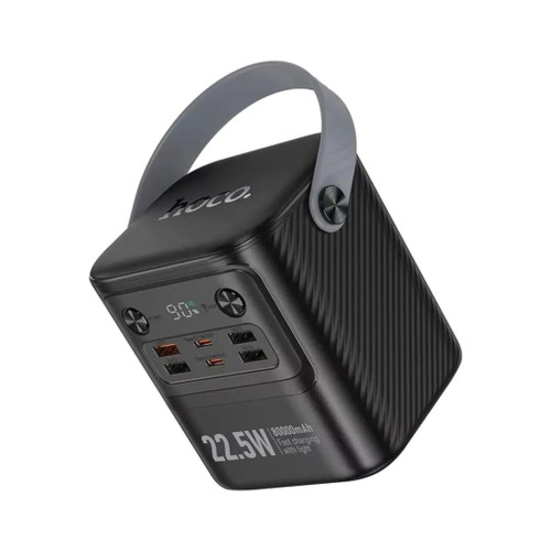 Батарея универсальная HOCO 80000mAh, 22.5W, PD20W, 4*USB/2*Type-C, ліхтарик, Black (J152 / 44522) – HOCO