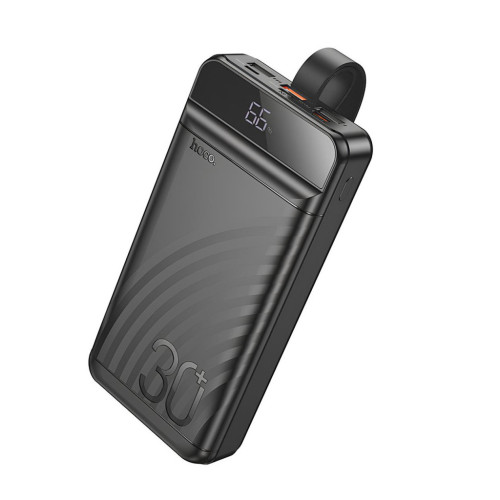 Батарея універсальна HOCO 30000mAh Element PD/20W, QC/22.5W, LED Lamp, Black (J123B / 714735) – HOCO