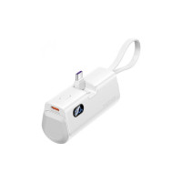 Батарея универсальная VENTION 4800mAh 22,5W PD, USB-C In/Out, LED display, with built-in USB-C cable White (FHQW0)