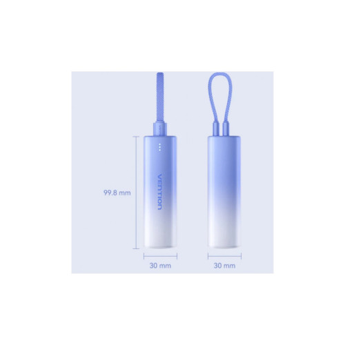 Батарея универсальная VENTION 5000mAh 20W PD, USB-C In/Out, Lightning In/Out, with cable, Gradient Blue (FHWL0) – Vention (вид 1)