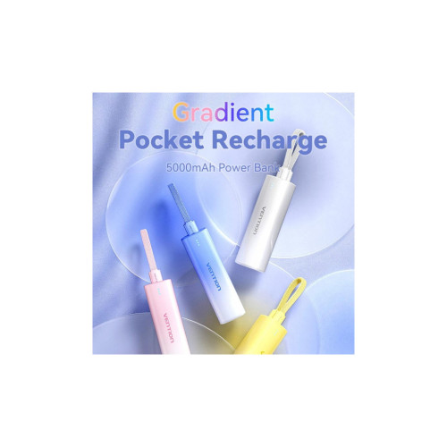 Батарея универсальная VENTION 5000mAh 20W PD, USB-C In/Out, Lightning In/Out, with cable, Gradient Red (FHWR0) – Vention (вид 1)