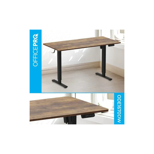 Компьютерный стол OfficePro ODE1670DW Dark Wood/Black (ODE1670DW) – OfficePro (вид 2)