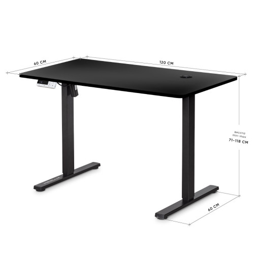 Комп'ютерний стіл Mealux PowerDesk Energy Black з електрорегулюванням висоти (EVO-201 Energy B/B) – Mealux (вид 1)