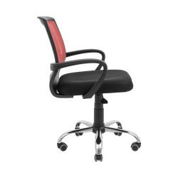 Офісне крісло Richman Стар Хром Піастра Сітка чорна + червона (ADD0003155)