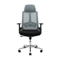 Офісне крісло Richman Токен Хром M-1 (Tilt) Сітка чорна + сітка сіра (ADD0003213)