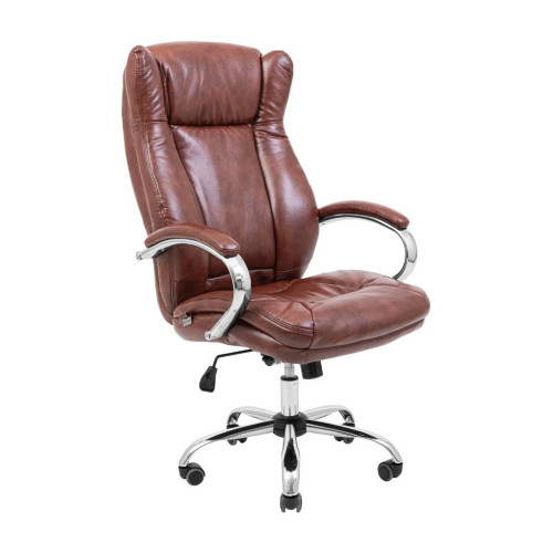 Офісне крісло Richman Сенатор Хром М-2 (Anyfix) Коричневе (IM0000019) – Richman