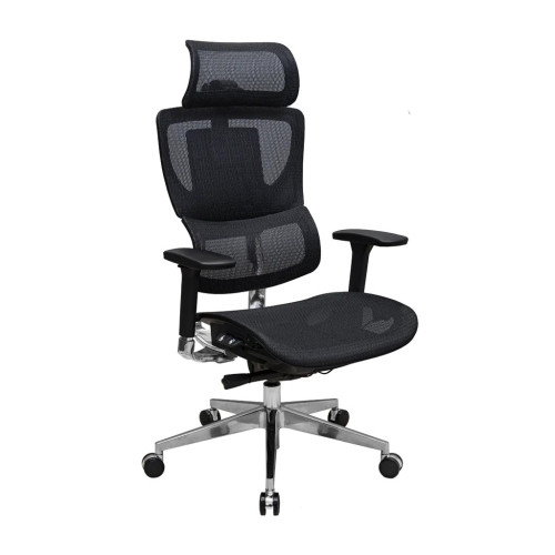 Офісне крісло Richman Ерготекс Алюм Synchro Сітка Чорне (R00000052539) – Richman