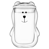 Набір склянок Ardesto Animals з кришкою 300 мл 2 шт прозорий (AR2630BBR)