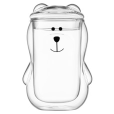 Набор стаканов Ardesto Animals з кришкою 300 мл 2 шт прозорий (AR2630BBR)
