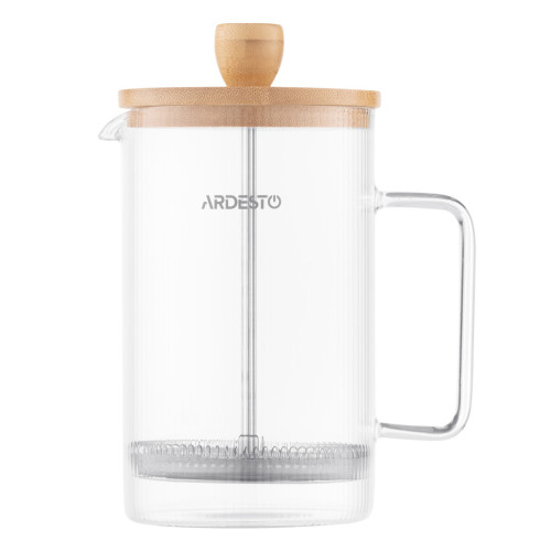 Френч-прес Ardesto Midori, 800мл, боросилікатне скло, бамбук, прозорий (AR1009WL) – Ardesto (вид 2)