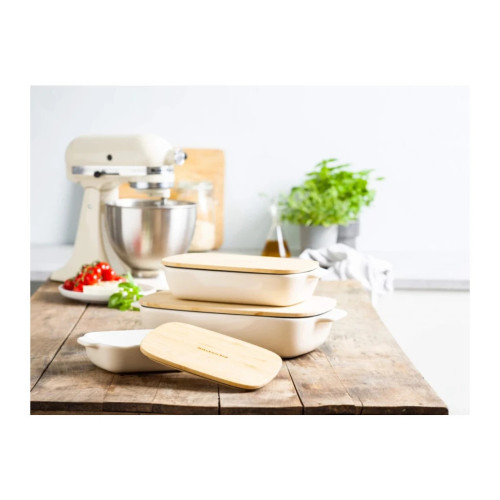 Форма для випікання KitchenAid з кришкою керамогранітна 3,8 л Кремова (CC006109-001) – KitchenAid (вид 4)