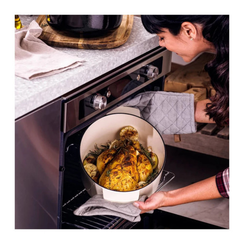 Гусятниця KitchenAid Cast Iron 30 см 5,6 л Мигдалевий крем (CC006062-001) – KitchenAid (вид 4)