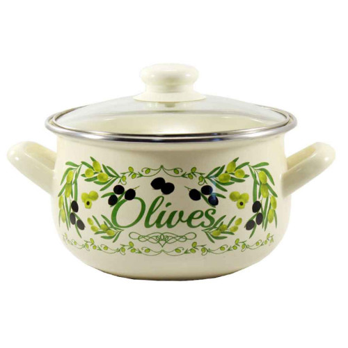 Каструля Interos емаль Грецька олива 88747 4,1 л (ІТ-567-20) – Interos