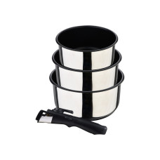 Ківш Bergner Click & cook, набір зі знімною ручкою 1.5/2.1/3 л, 4 предмети (BG-32293-MM)