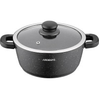Кастрюля Ardesto Gemini Anzio скляна кришка 20 см 2,5 л чорна (AR2420GE)