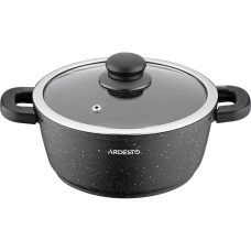 Каструля Ardesto Gemini Anzio скляна кришка 20 см 2,5 л чорна (AR2420GE)