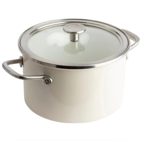 Кастрюля KitchenAid Steel Core 20 см 3,7 л мигдалевий крем (CC003266-001) – KitchenAid