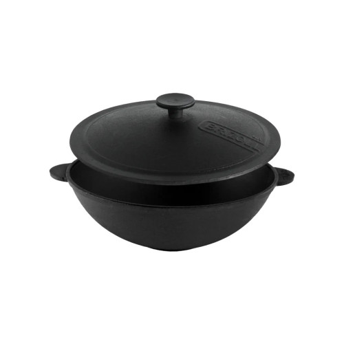 Сковорода Brizoll чавунна WOK з чавунною кришкою 4,7 л 300х103 мм (W30-1) – Brizoll