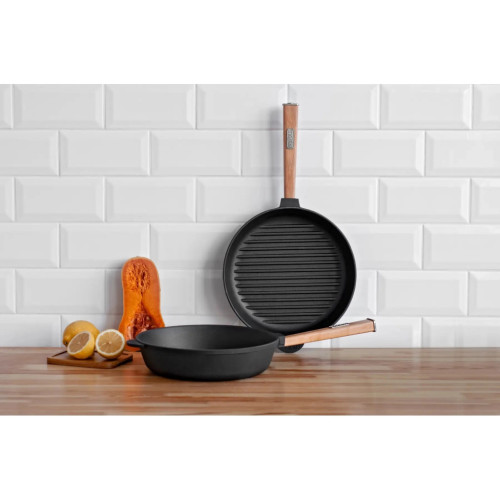 Сковорода Brizoll Optima чавунна Гриль з ручкою 280х50 мм (O2850G-P) – Brizoll (вид 2)