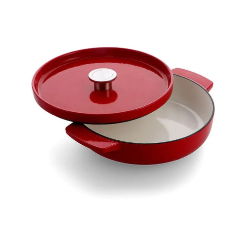 Сотейник KitchenAid Cast Iron чавунний з кришкою, 26 см, 2,77 л, червоний (CC009009-001) – KitchenAid (вид 1)