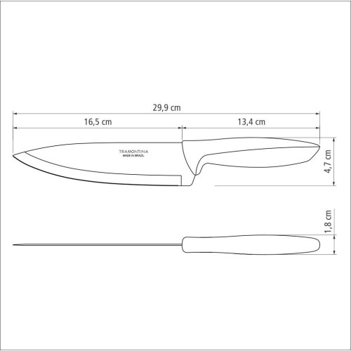 Кухонний ніж Tramontina Plenus Black Chef 178 мм (23426/107) – Tramontina (вид 4)