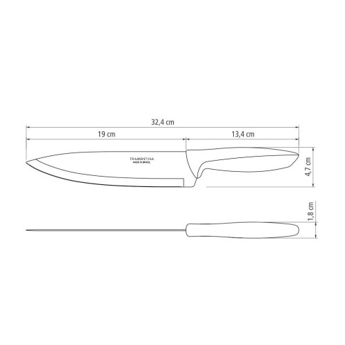 Кухонный нож Tramontina Plenus Light Grey Chef 203 мм (23426/138) – Tramontina (вид 2)