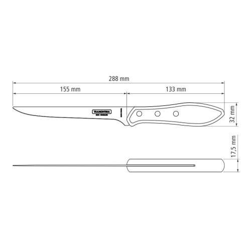 Кухонний ніж Tramontina Barbecue Polywood Fillet 152 мм Червоне Дерево (21188/176) – Tramontina (вид 3)