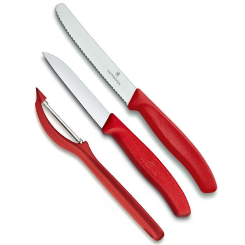 Набір ножів Victorinox SwissClassic из 3 предметов Красный с овощечисткой (6.7111.31) – Victorinox