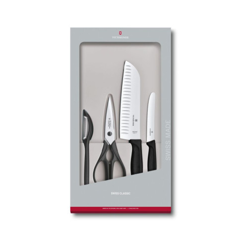 Набір ножів Victorinox SwissClassic Kitchen Set 4 шт Black (6.7133.4G) – Victorinox