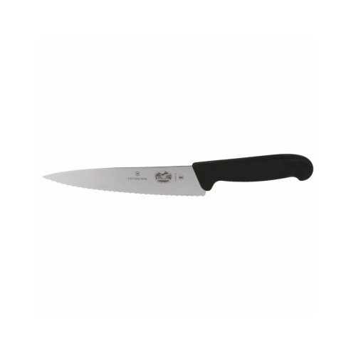 Кухонний ніж Victorinox Fibrox Carving 19 см Serrated Black (5.2033.19) – Victorinox