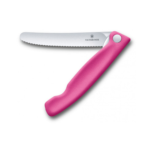 Кухонний ніж Victorinox SwissClassic Foldable Paring 11 см Serrated Pink (6.7836.F5B) – Victorinox