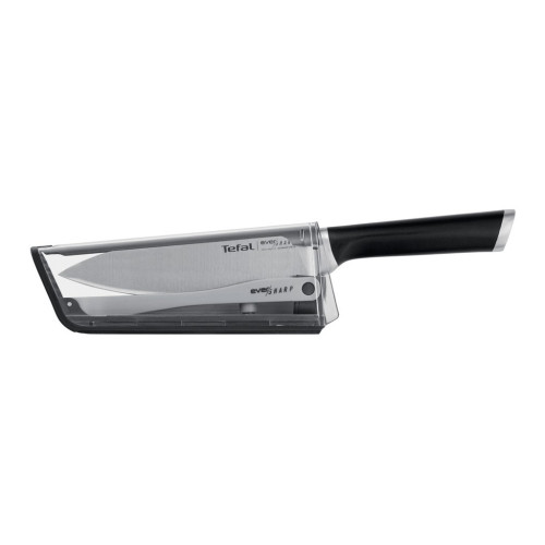 Кухонний ніж Tefal Eversharp, 16.5см, з чохол-точило нержавіюча сталь, чорний (K2569004) – Tefal