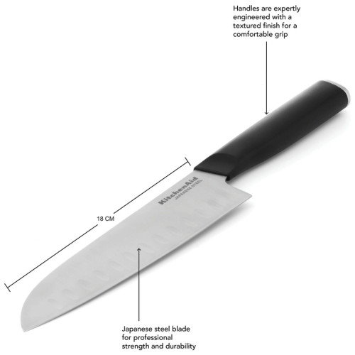 Кухонный нож KitchenAid Coreline Сантоку з захисним чохлом для леза, 18 см (KOG7IKSSOHOBA) – KitchenAid (вид 2)