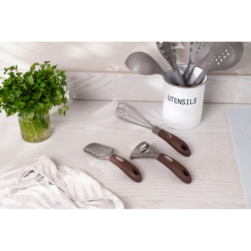 Овощечистка Ardesto Gemini, 19см, нержавіюча сталь, пластик, сіро-коричневий (AR2157PG) – Ardesto (вид 1)