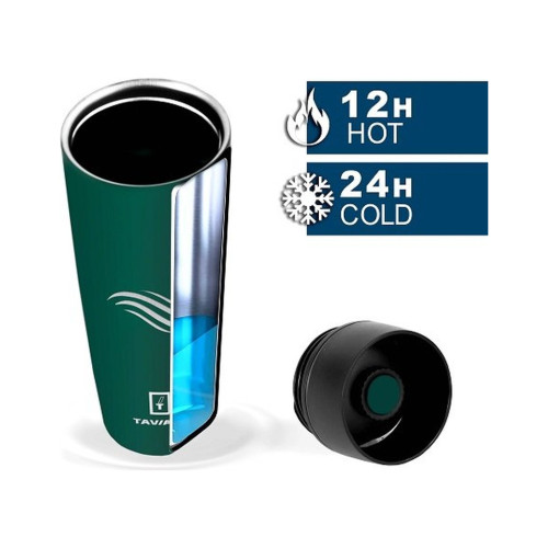 Термокружка Tavialo матовий зелений колір + 2 ущільнювальних кільця 460 мл (190460108) – Tavialo (вид 1)