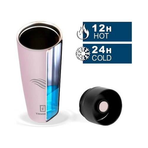 Термокружка Tavialo матовий світло-рожевий колір + 2 ущільнювальних кільця 460 мл (190460106) – Tavialo (вид 1)