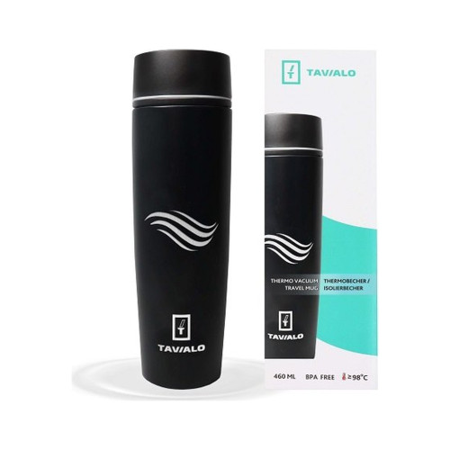 Термокружка Tavialo матовий чорний колір + 2 ущільнювальних кільця 460 мл (190460101) – Tavialo (вид 2)