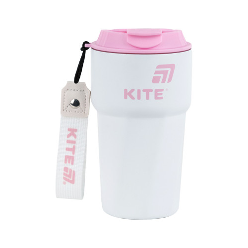 Термокружка Kite 450 мл біло-рожева (K25-1220-3) – Kite