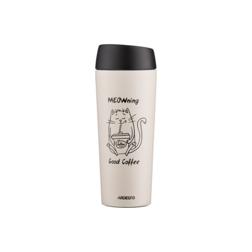 Термокружка Ardesto Coffee Тime Meowning 450 мл Бежева (AR2645WC) – Ardesto