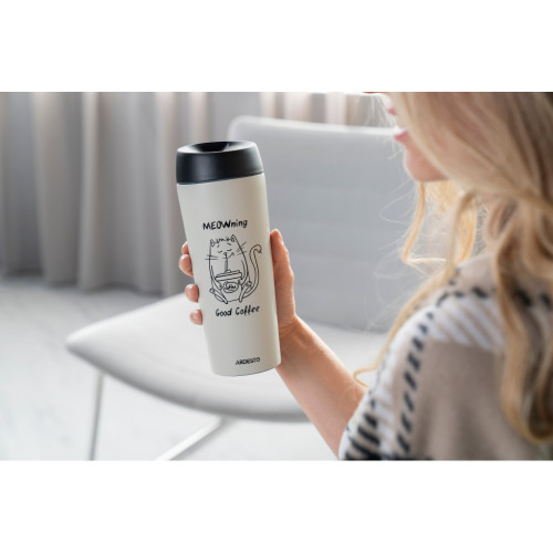 Термокружка Ardesto Coffee Тime Meowning 450 мл Бежева (AR2645WC) – Ardesto (вид 1)