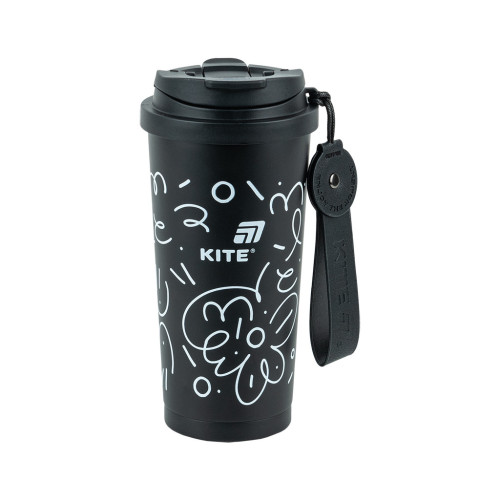 Термокружка Kite 550 мл, чорна (K25-1226-1) – Kite