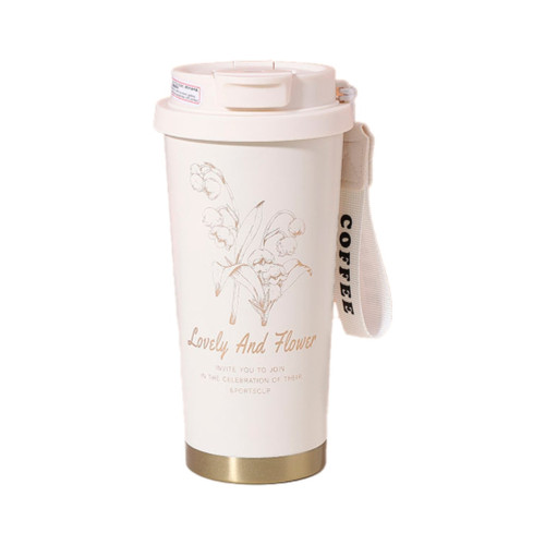 Термокружка Merlion TermCoffee 500 мл з трубочкою, біла (TermCoffee-500W) – Merlion