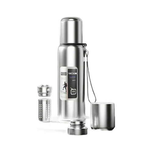 Термос Merlion з ситечком та чашкою 2 л, сталевий (ZK-127-2000Grey) – Merlion