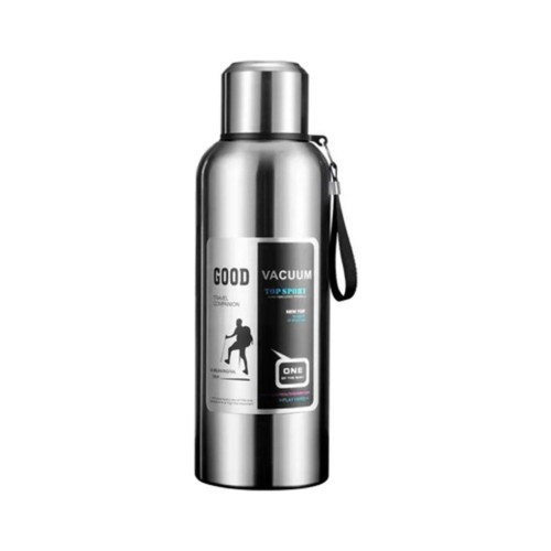 Термос Merlion з ситечком та чашкою 0,6 л, сталевий (ZK-127-600Grey) – Merlion