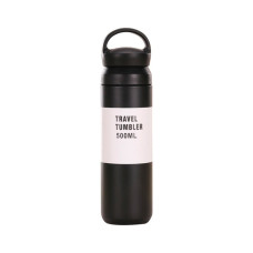 Термос Merlion Travel Tumbler 500 мл, подвійна кришка з ручкою, чорний (SUS304-500Black)