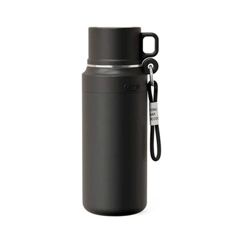 Термос Merlion з чашкою та ситечком 1 л, чорний (TermTea-1000Black) – Merlion