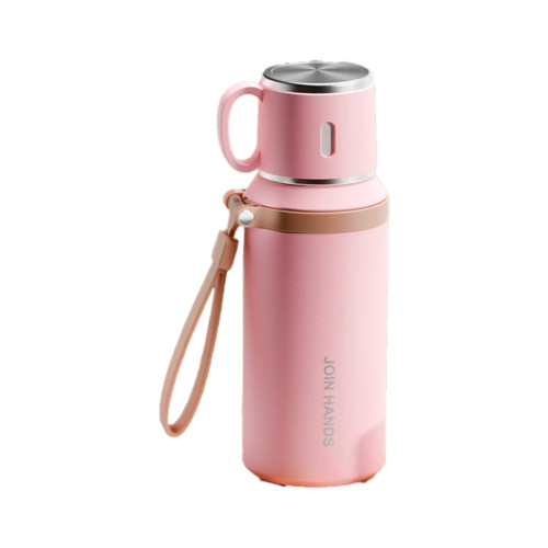 Термос Merlion з чашкою та ситечком 0,6 л, рожевий (TermTea-600Pink) – Merlion