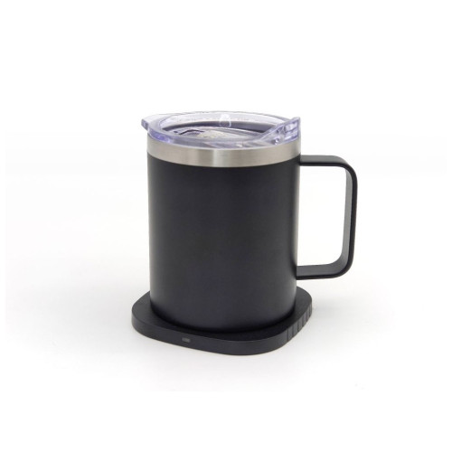 Термокружка TheGeneral з підігрівом та бездротовою зарядкою ThermoHub 15W з LED індикатором чорна (40021321-01) – TheGeneral