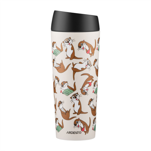 Термокружка Ardesto Coffee Time Animals Otter 450мл, нержавіюча сталь, бежевий (AR2645OT) – Ardesto